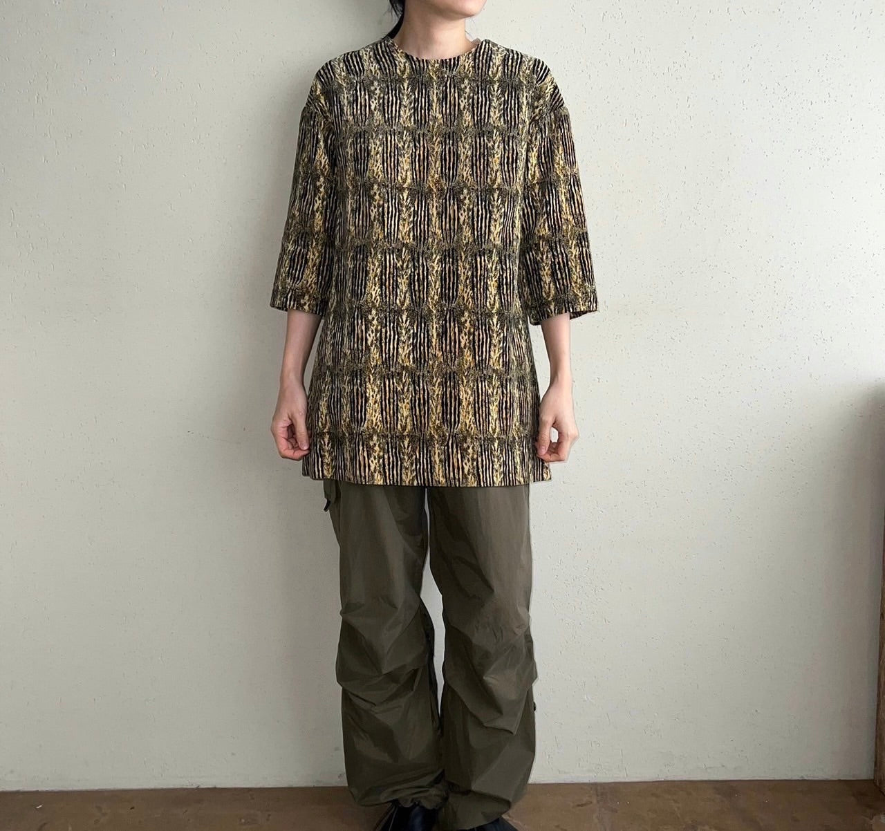 70s Printed Velor Top