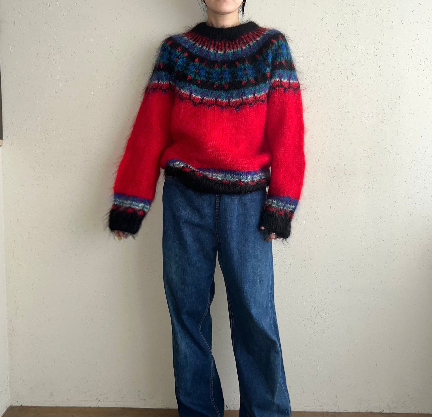 90s Design Mohair Hand Knit