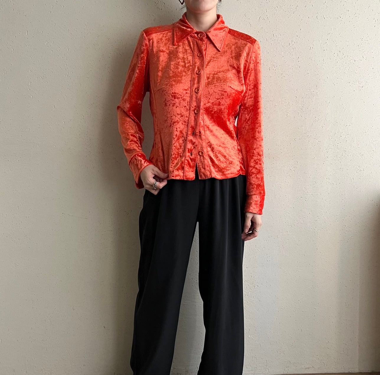90s Velor Shirt Made in Italy
