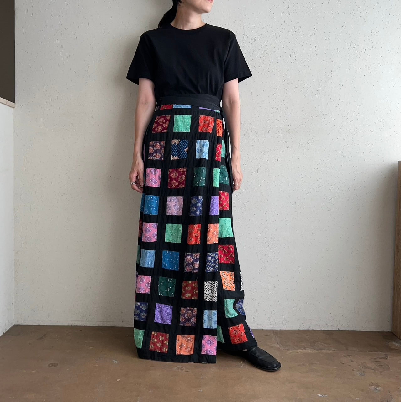 70s Patchwork Wrap Skirt