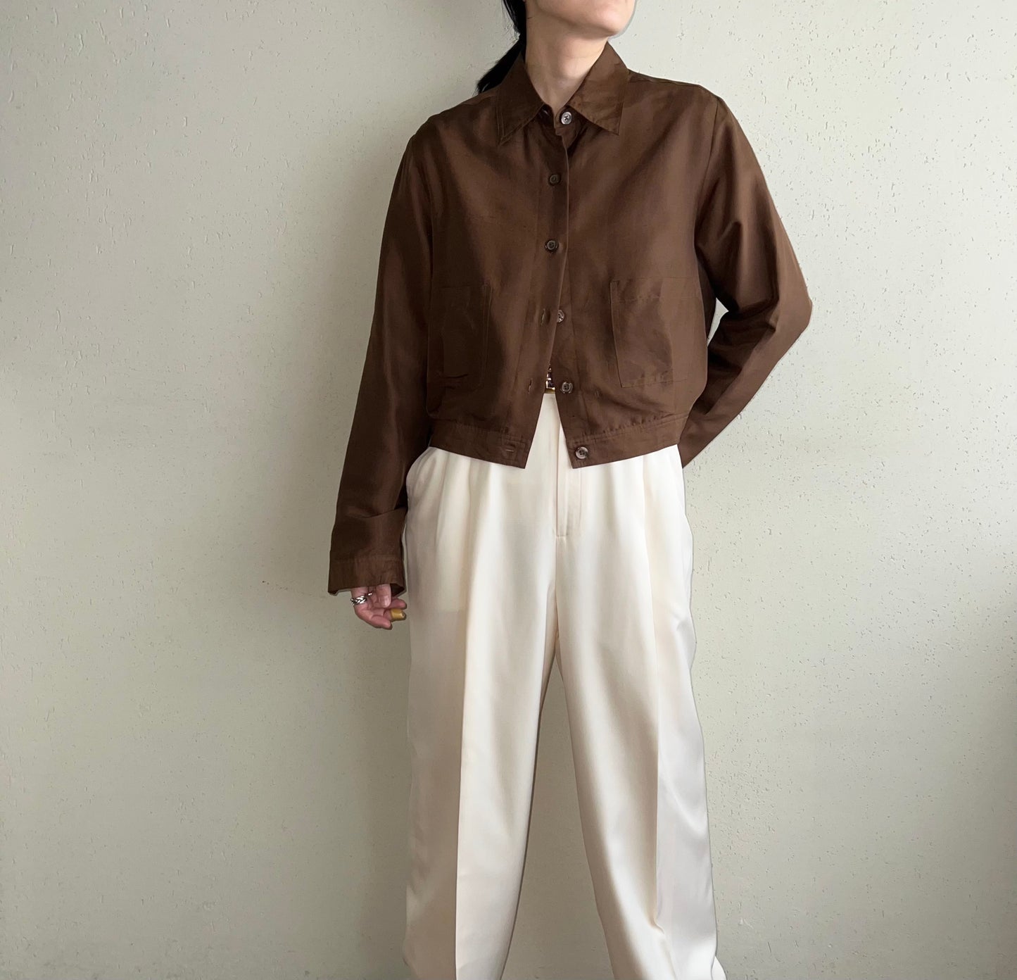 90s Silk Shirt Jacket