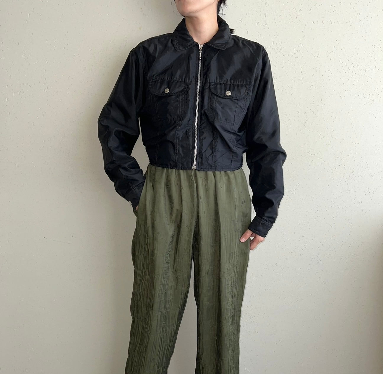90s Black Zipped Jacket