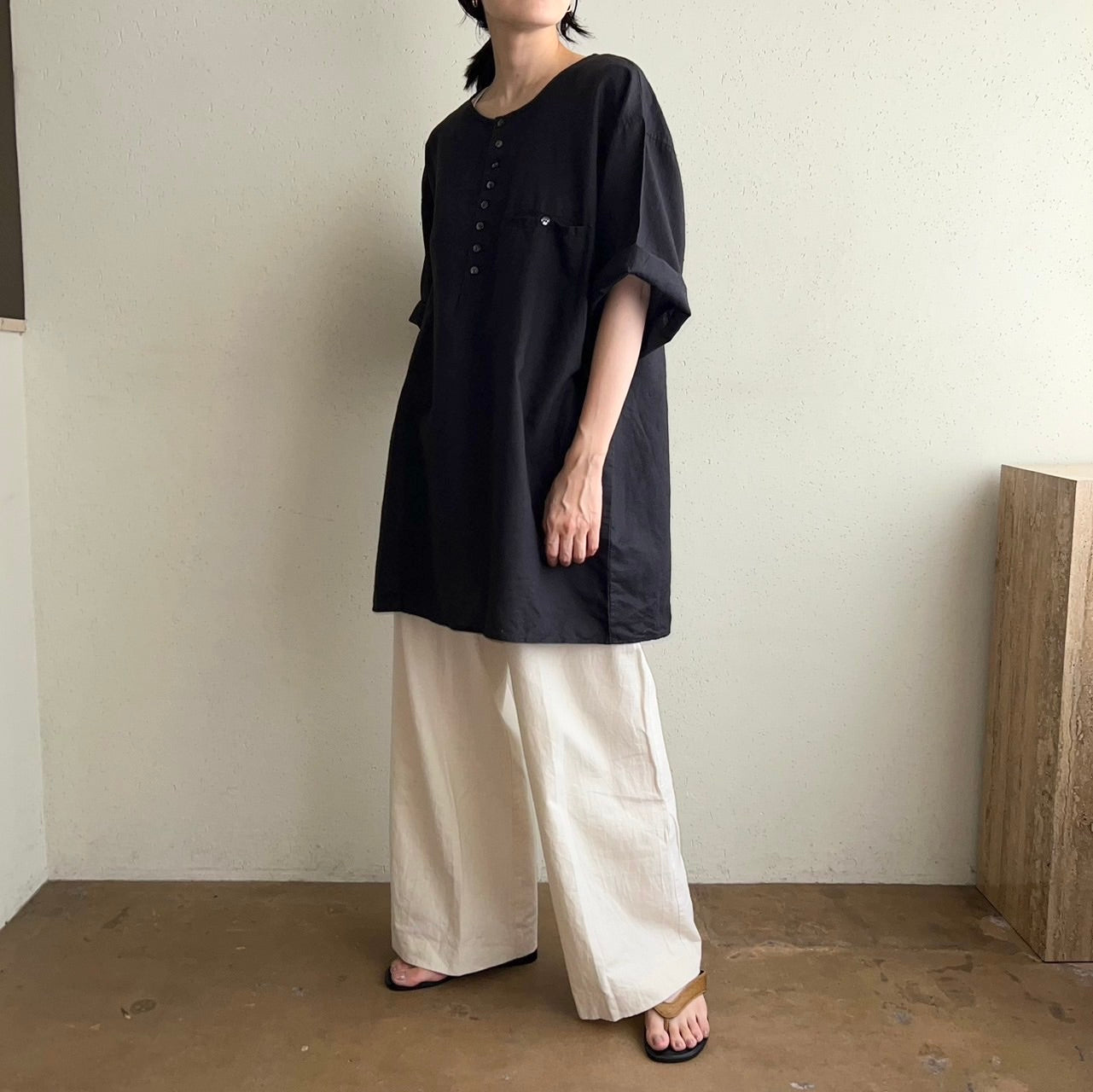 90s Oversized Linen Top