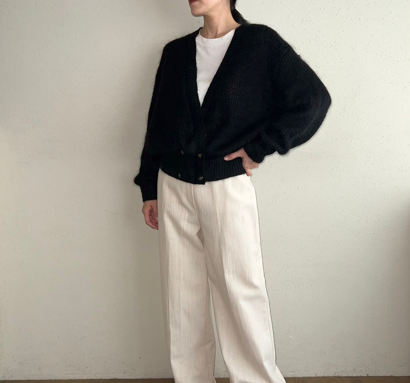 90s Mohair Knit Cardigan Made in U.K