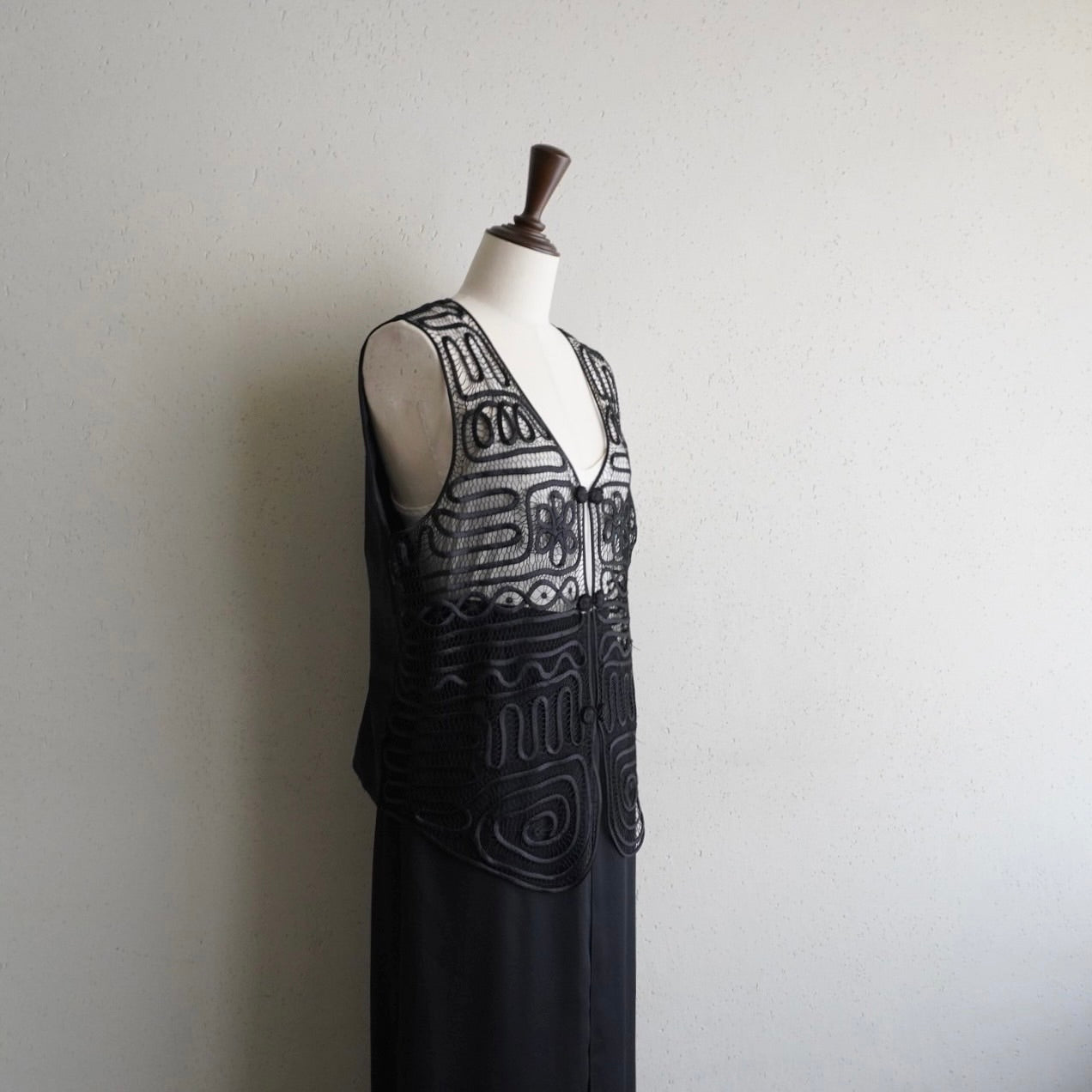 90s Black Satin Vest