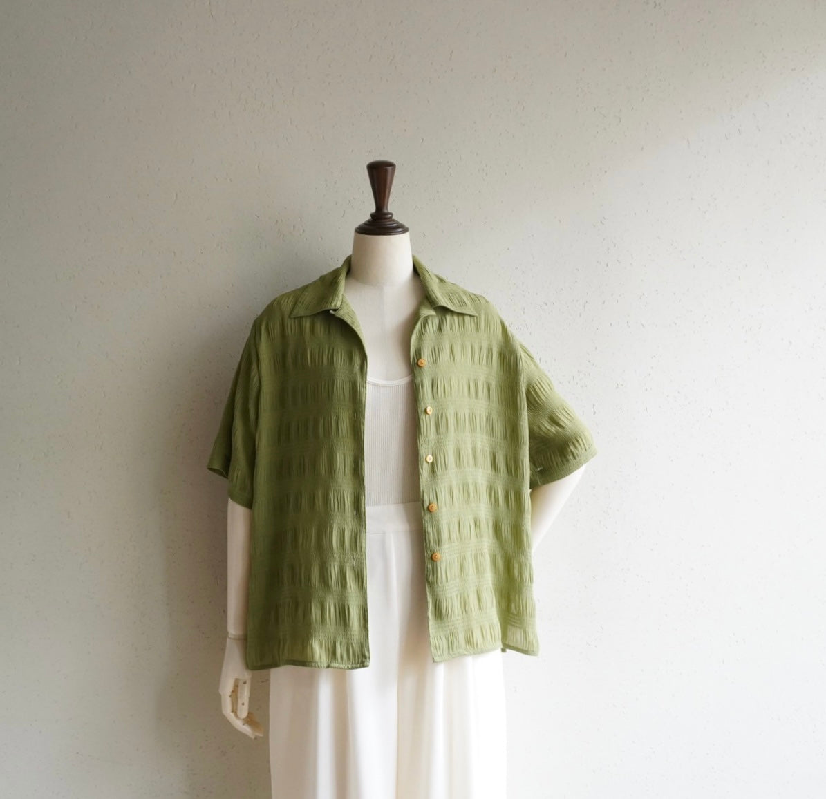 90s Pleat Green Shirt
