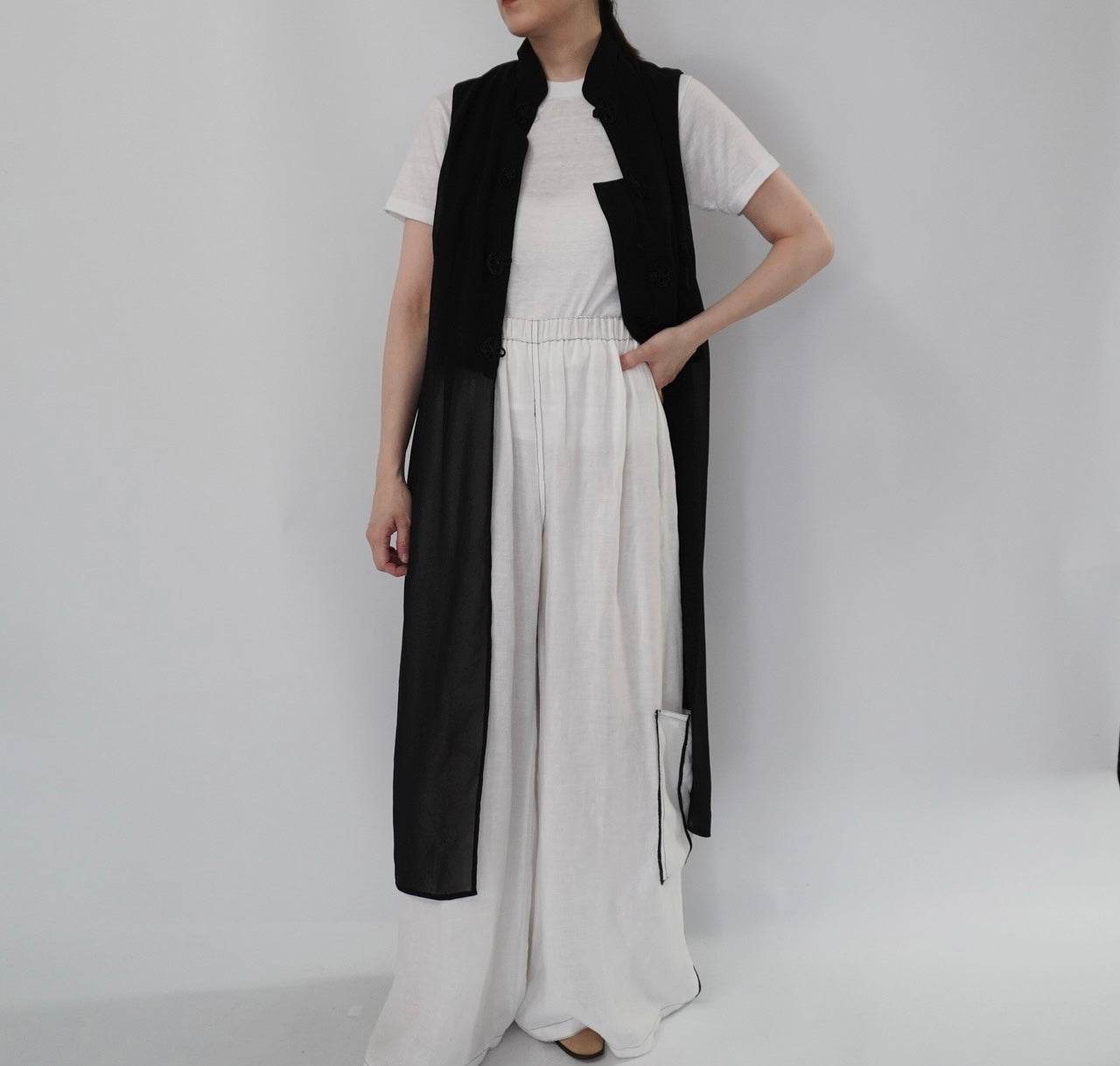 90s Linen Wide Pants