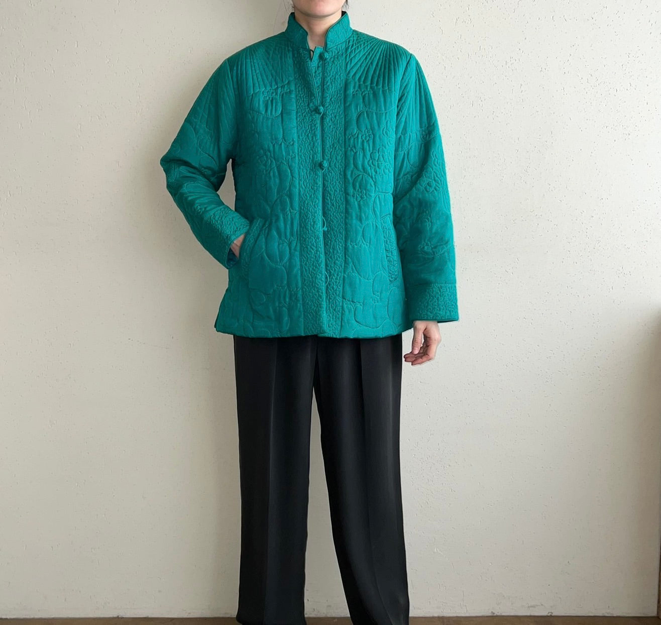 70s Silk Quilted Design Jacket