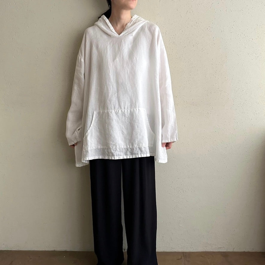 90s Linen Hoodie Top