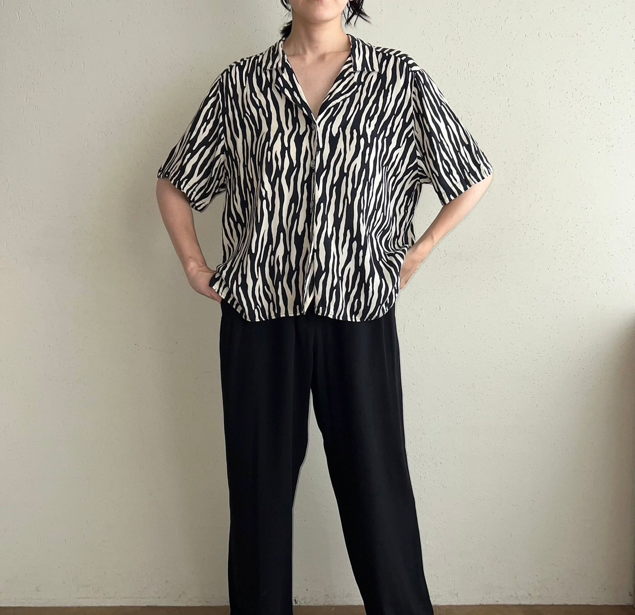 90s Rayon Pattern Printed Shirt