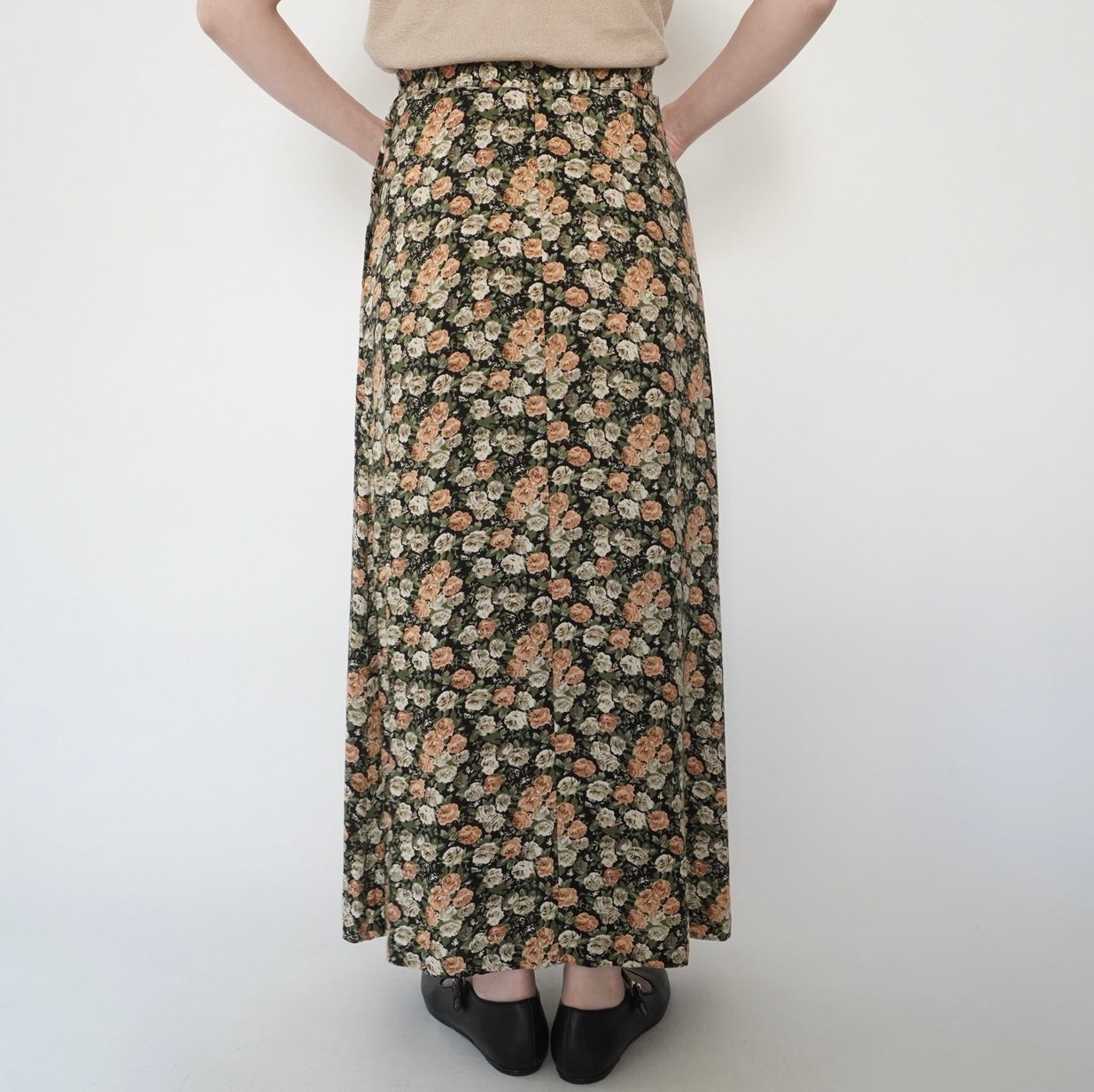 80s Floral Print Skirt Made in USA