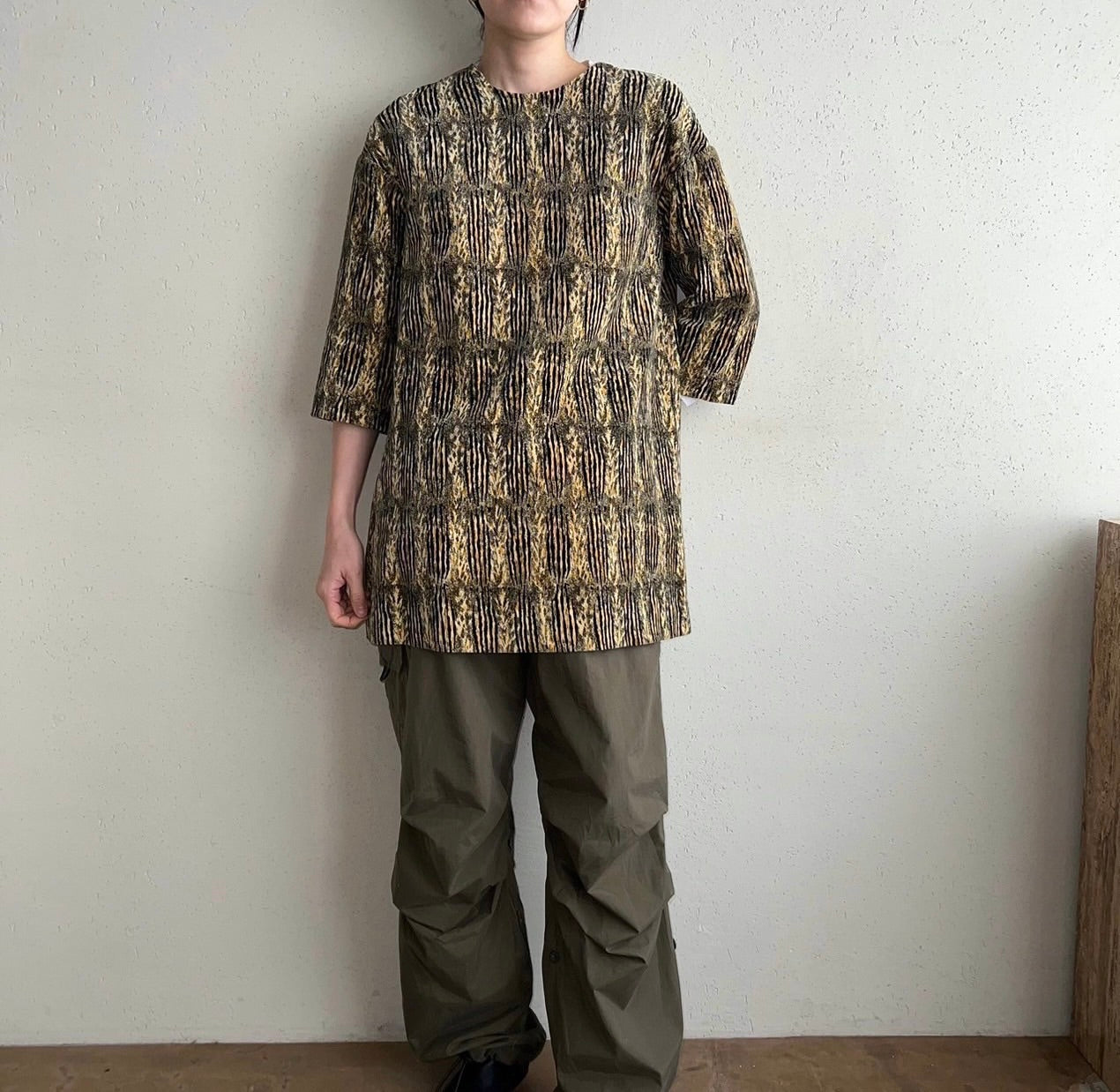 70s Printed Velor Top