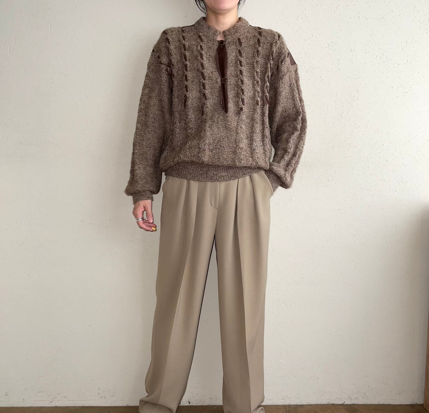 80s Leather Design Knit