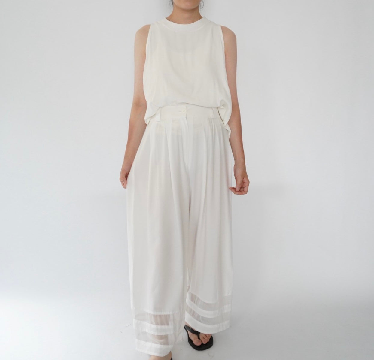 90s Design Wide Pants Made in France