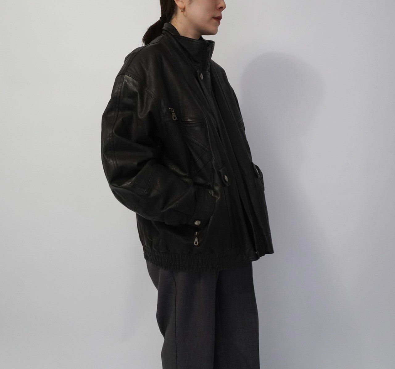 80s Black Leather Jacket