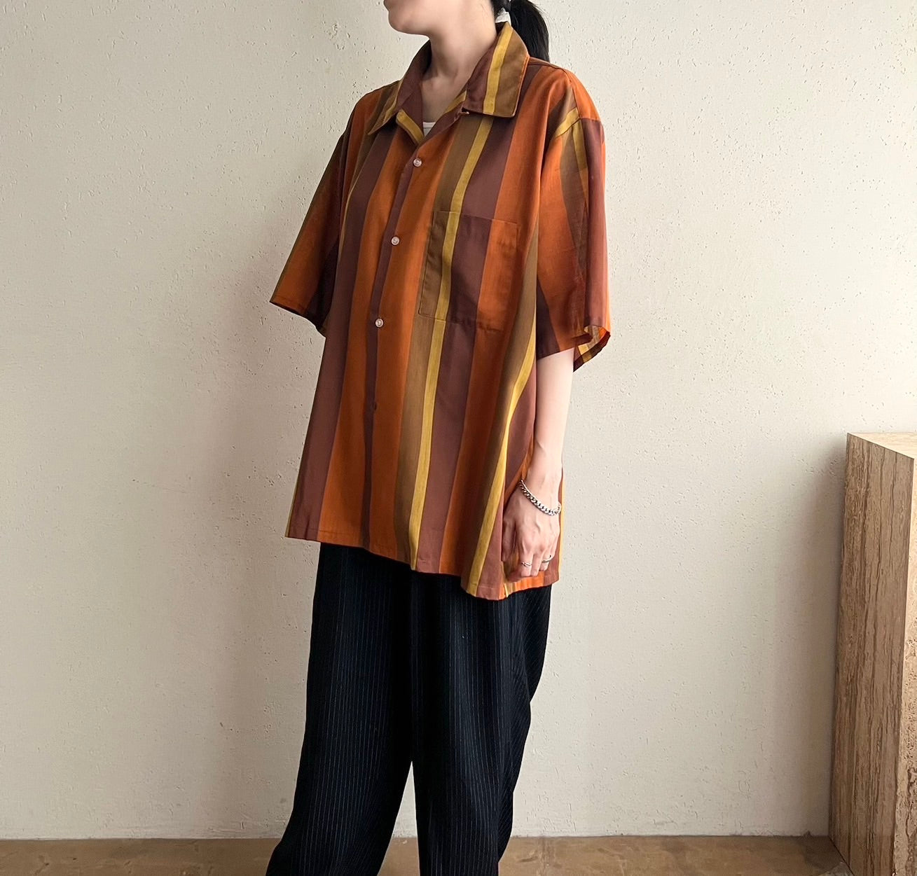 60s"TOWN CRAFT" Striped Shirt