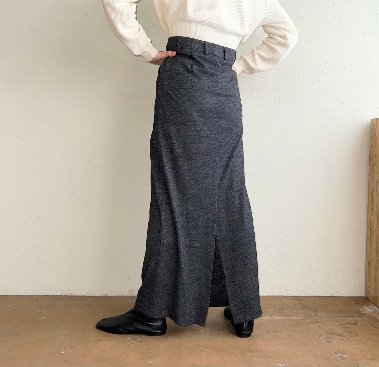 90s Wool Maxi Skirt Made in USA