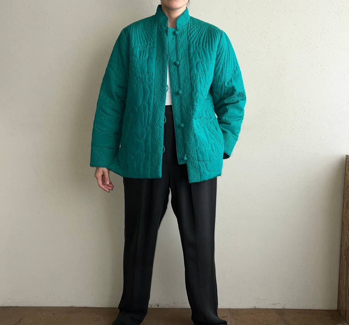 70s Silk Quilted Design Jacket