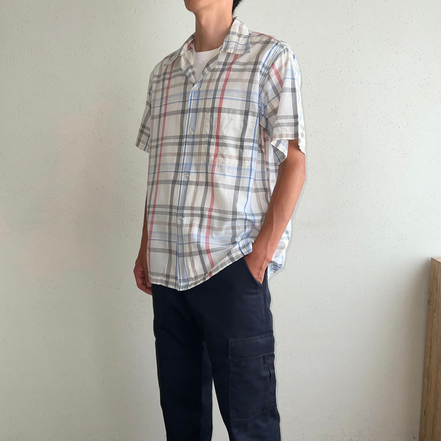 50s "ARROW" Plaid Shirt Made in USA