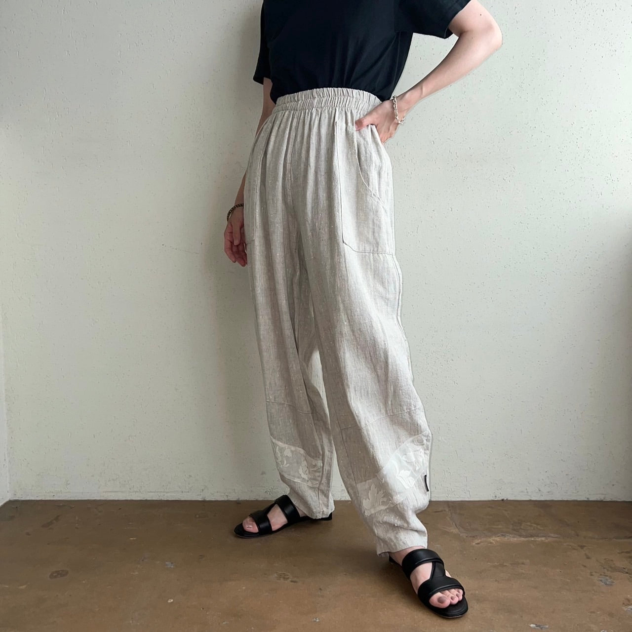 90s Lace Design Pants Made in Italy
