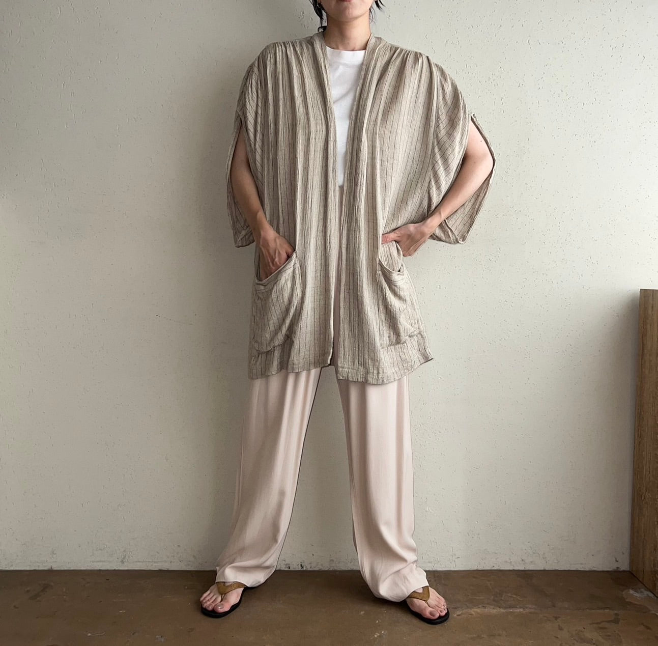 90s Striped Robe Made in USA