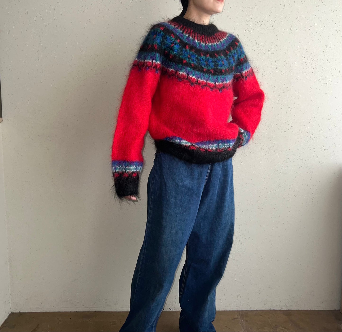 90s Design Mohair Hand Knit