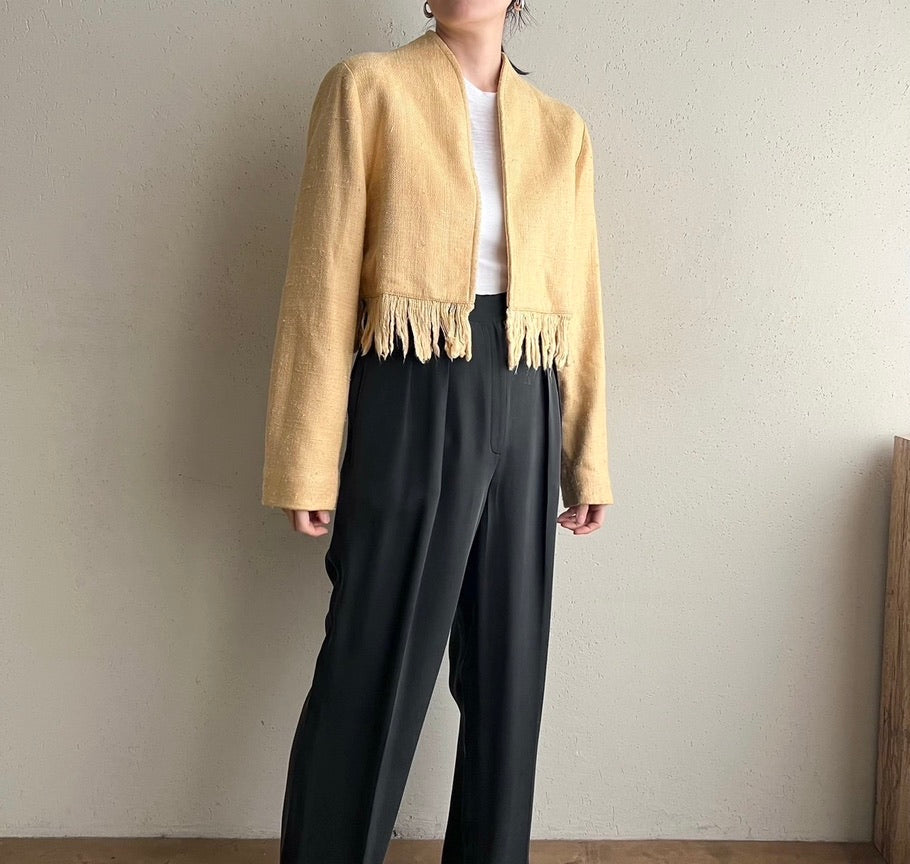 80s Fringe Cropped Jacket Made in USA