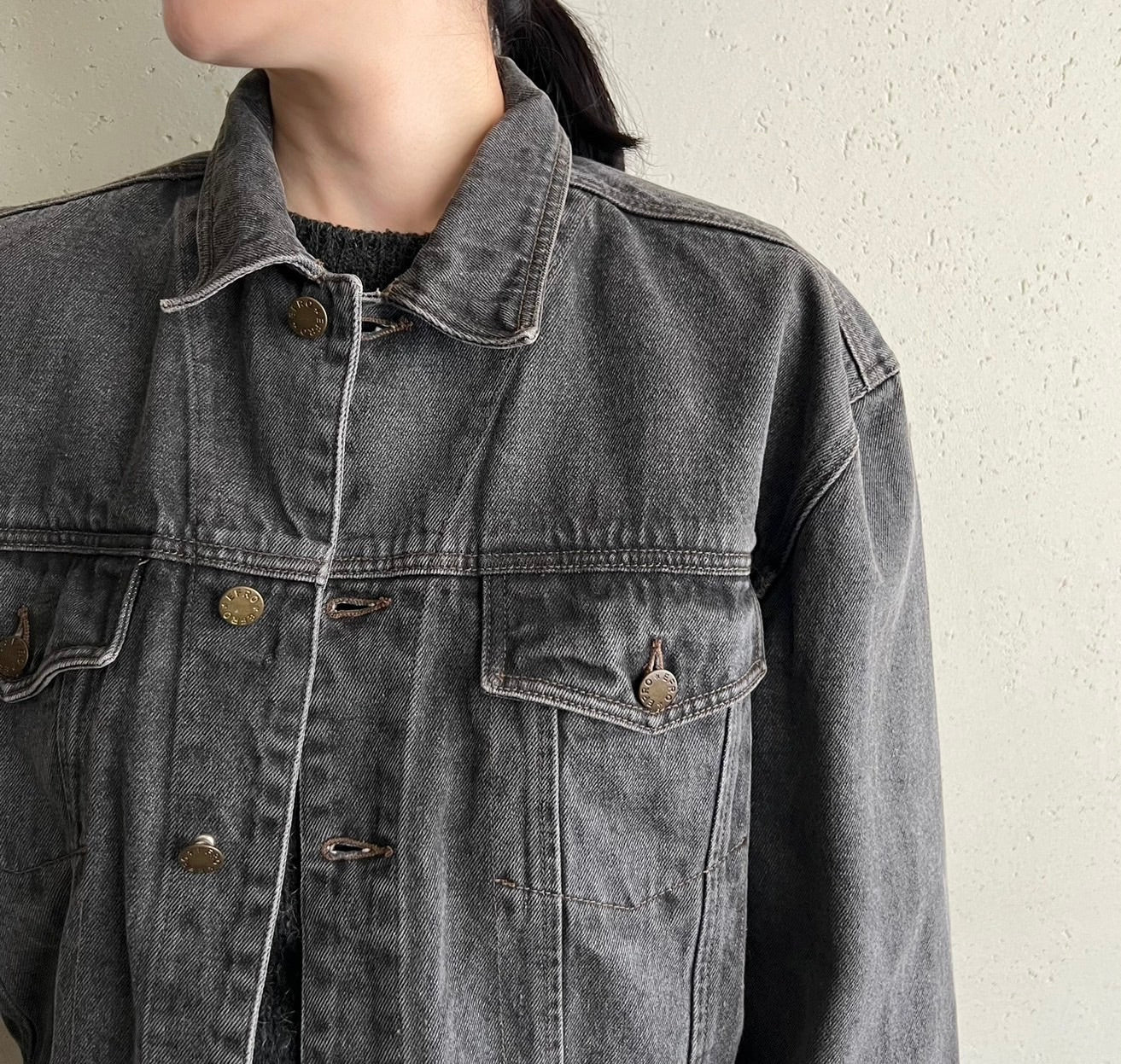 90s EURO Black Denim Jacket