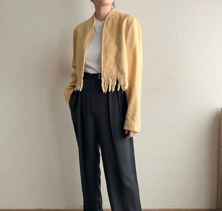 80s Fringe Cropped Jacket Made in USA