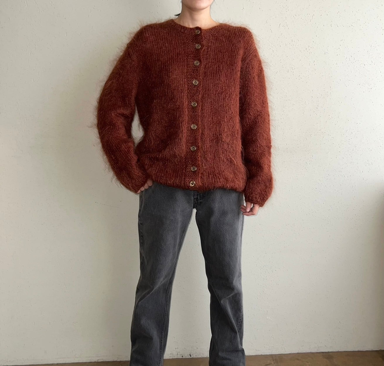 80s Brown Knit Cardigan