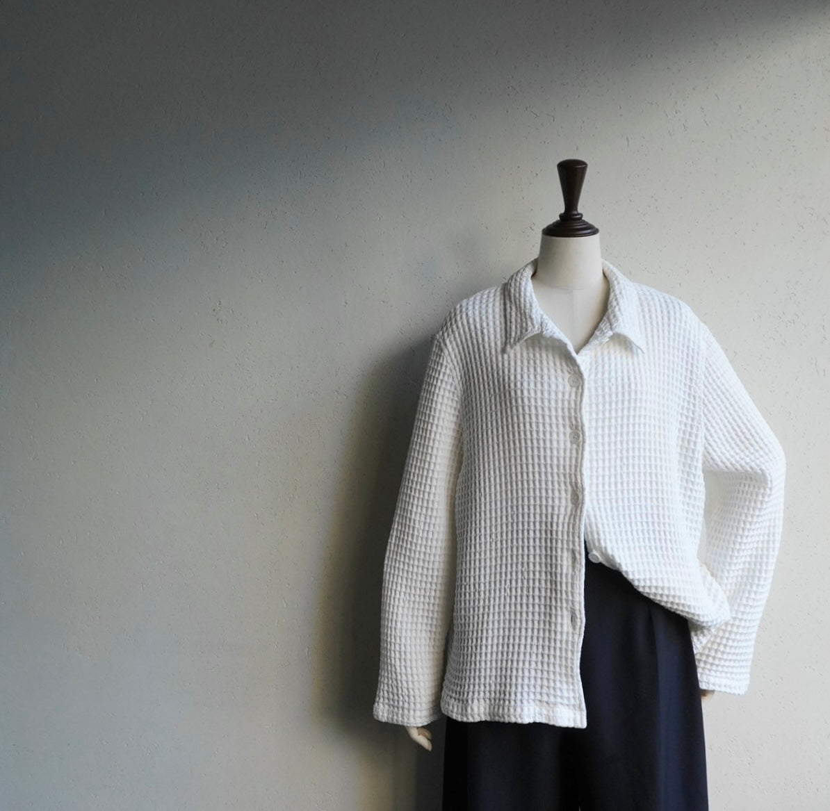 90s White Waffle Shirt