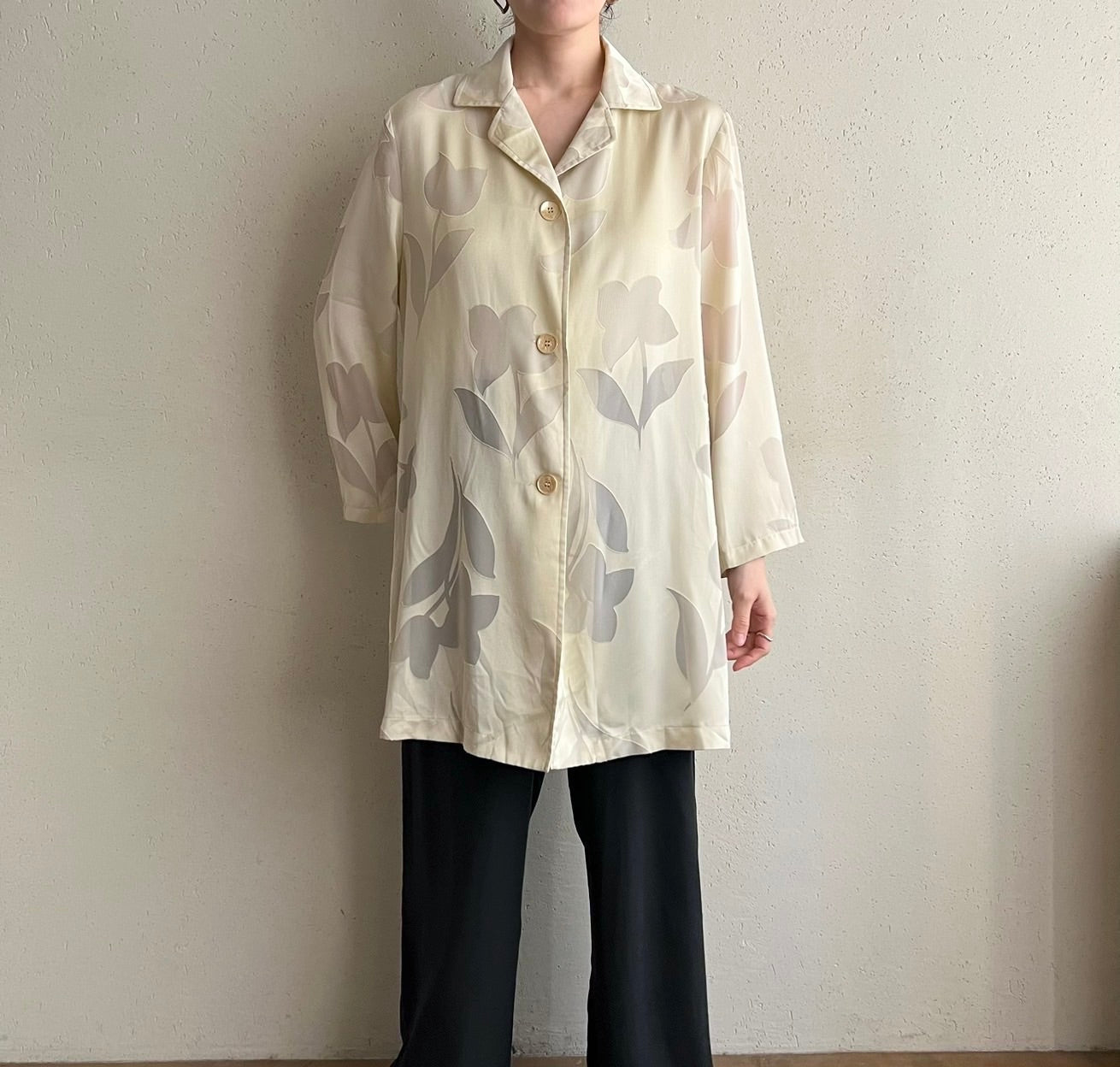 90s Sheer Shirt Jacket Made in Italy