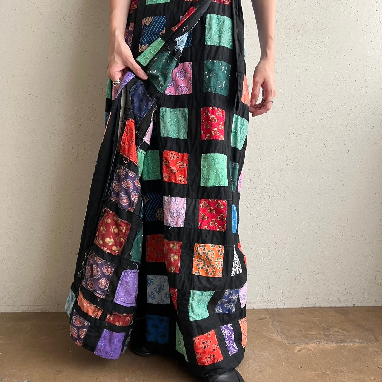 70s Patchwork Wrap Skirt