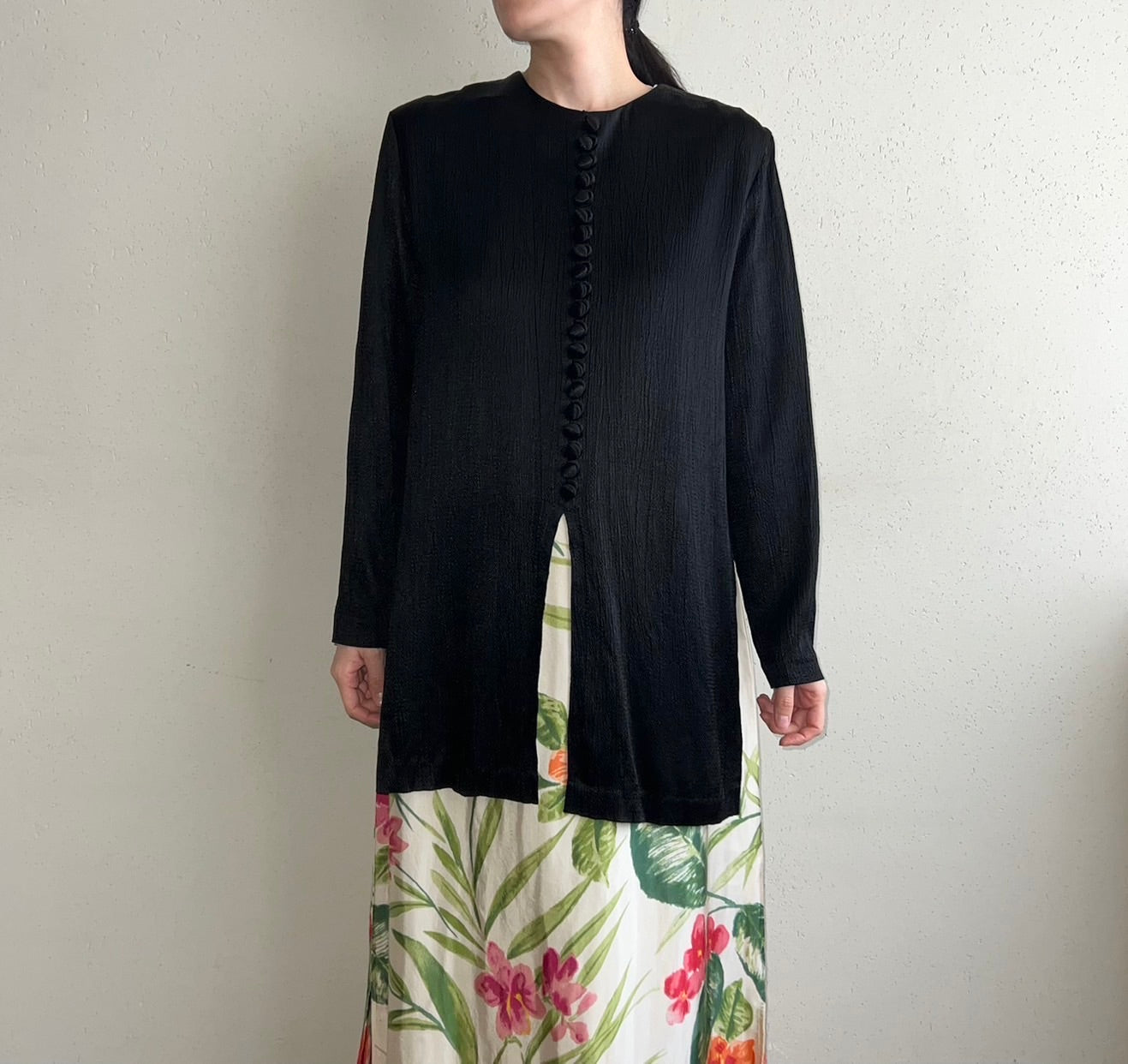 90s Black Design Blouse