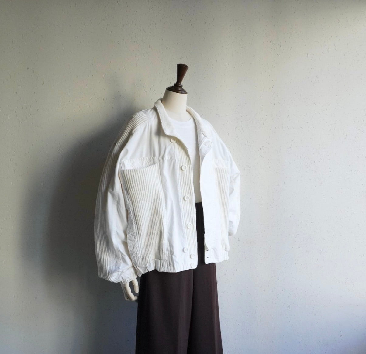 80s Ribbed Design Jacket Made in Italy