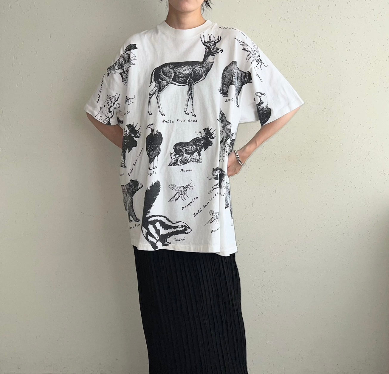 90s Animal Printed T-shirt Made in USA