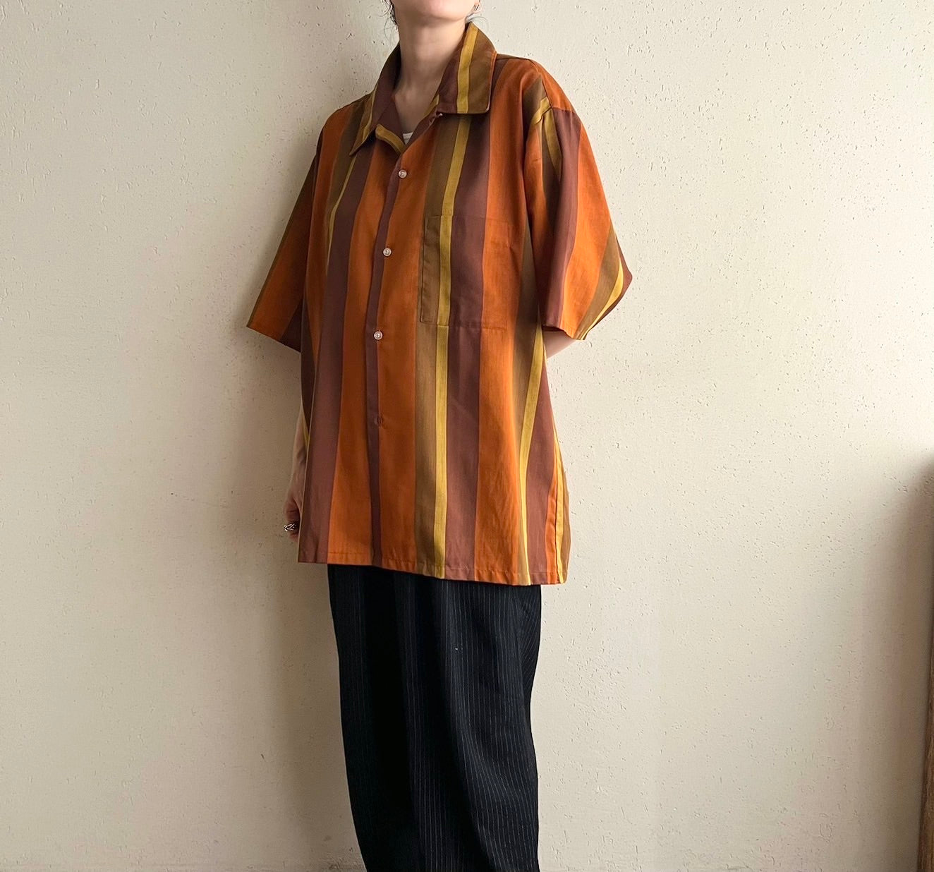 60s"TOWN CRAFT" Striped Shirt