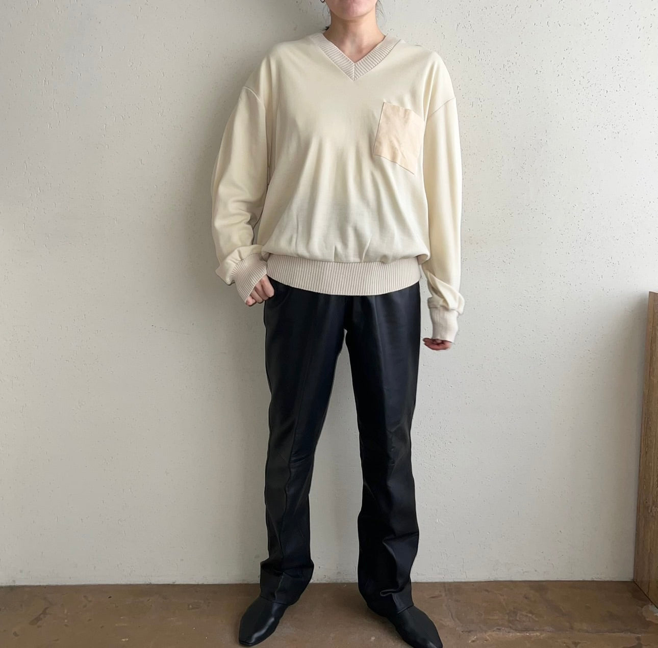 90s V neck Top Made in Italy Dead Stock