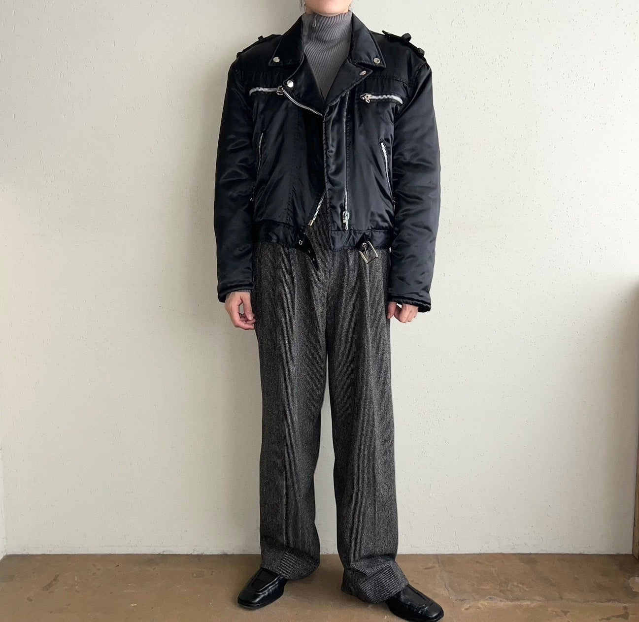 90s "AKA Eddie Bauer" Silk wool Mix Wide Pants