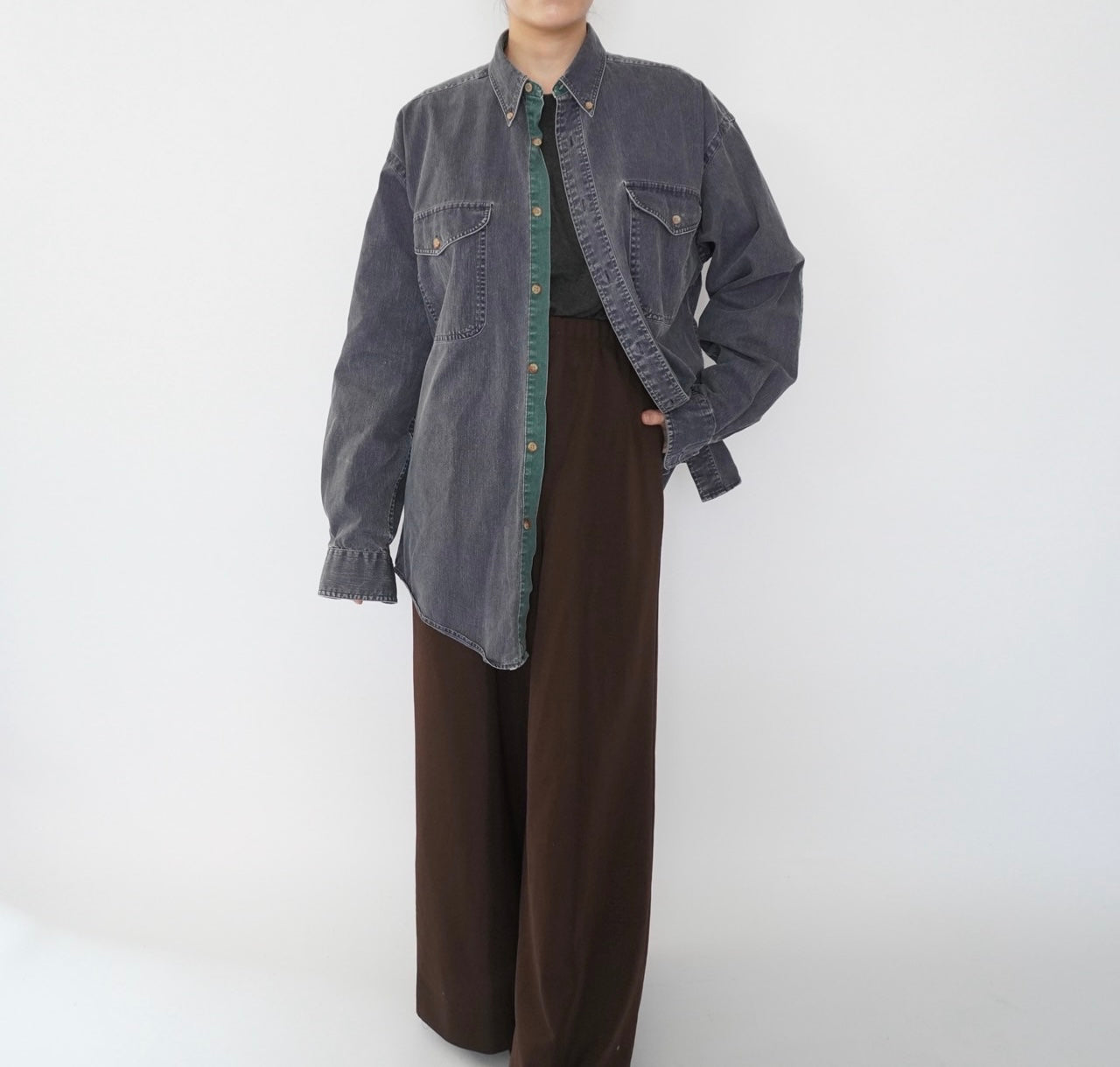 90s Two Tone Cotton Shirt