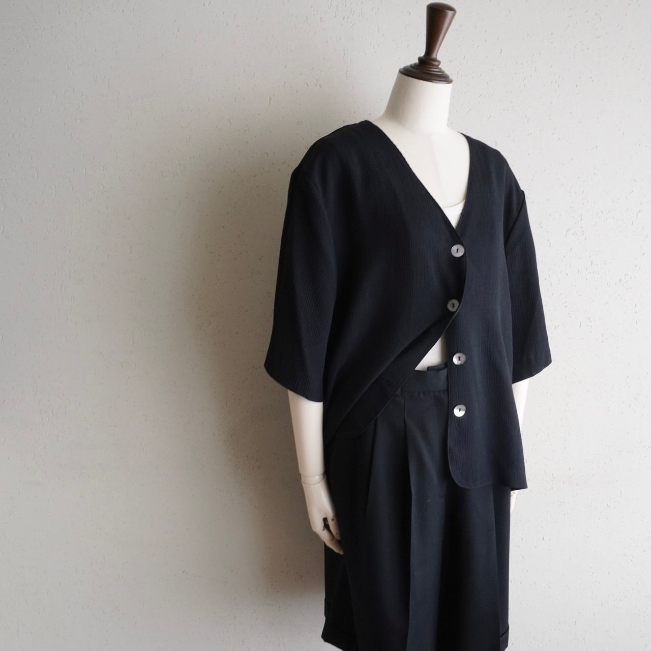 90s Black Blouse Made in USA Dead Stock