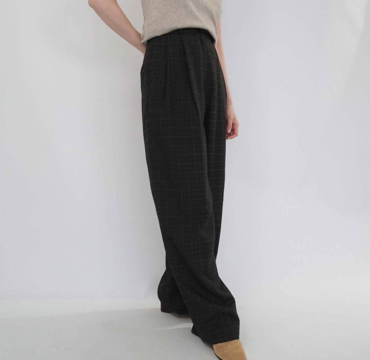 90s Plaid Wide Pants