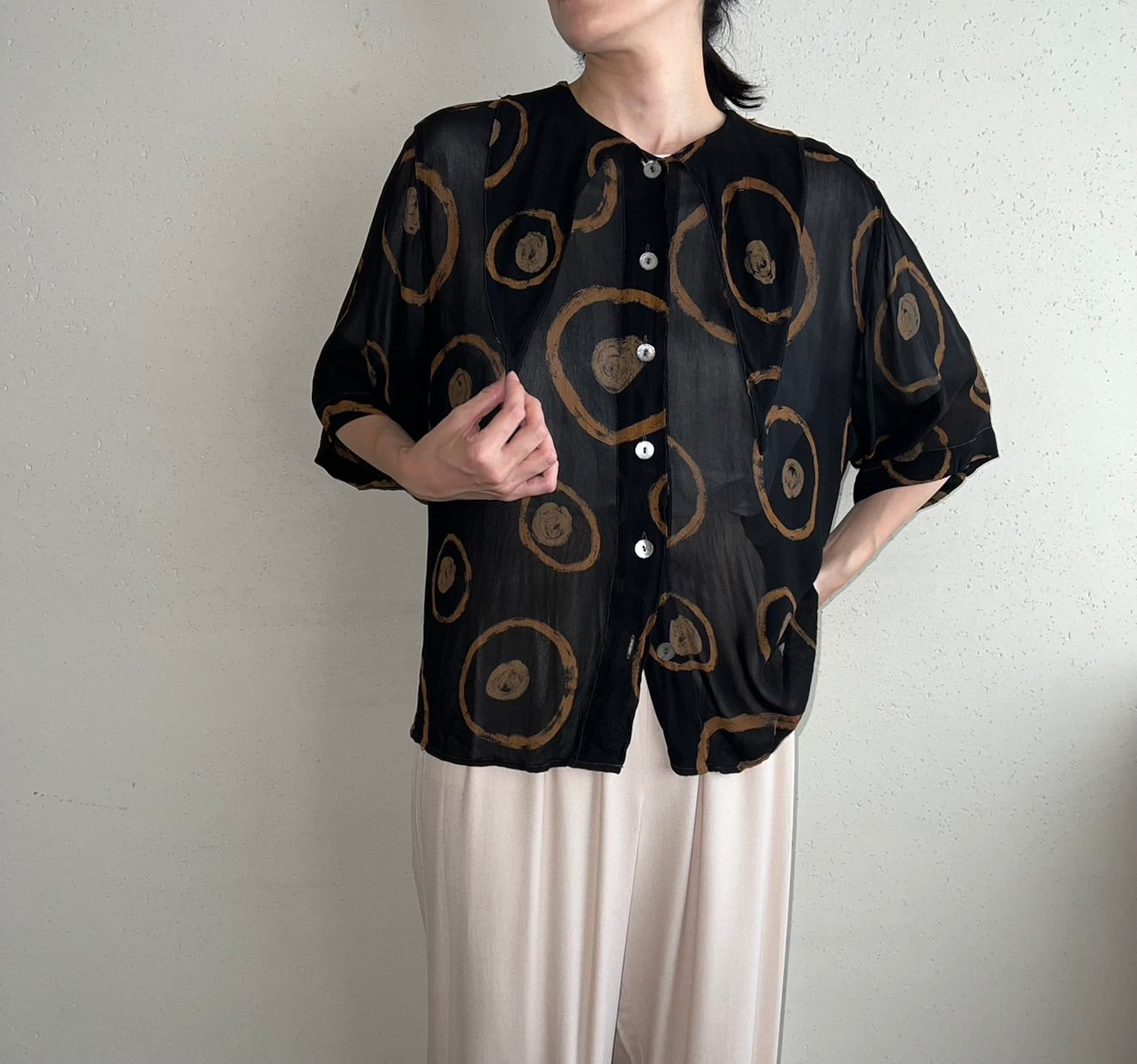90s EURO Printed Blouse