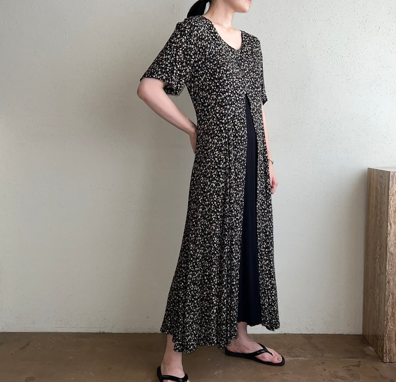 90s Printed Rayon Dress