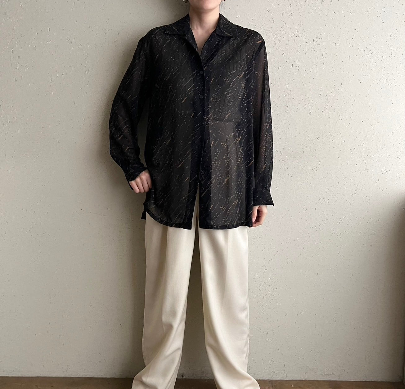90s Sheer Printed Shirt