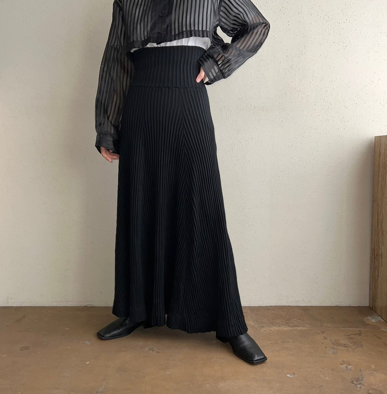 70s80s Ribbed Skirt