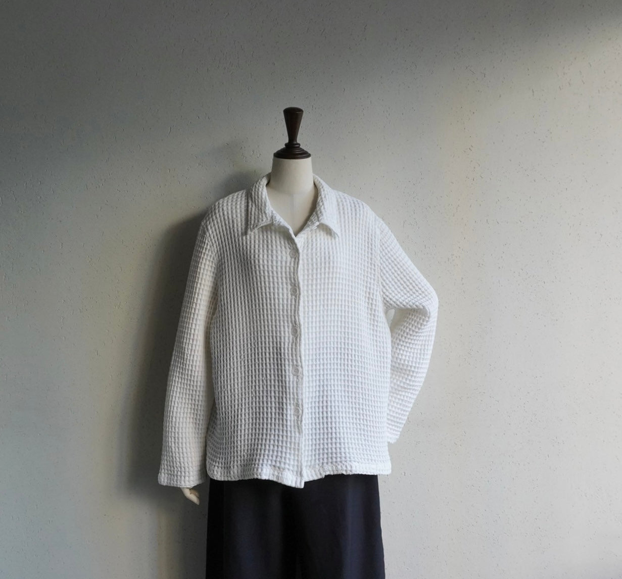 90s White Waffle Shirt