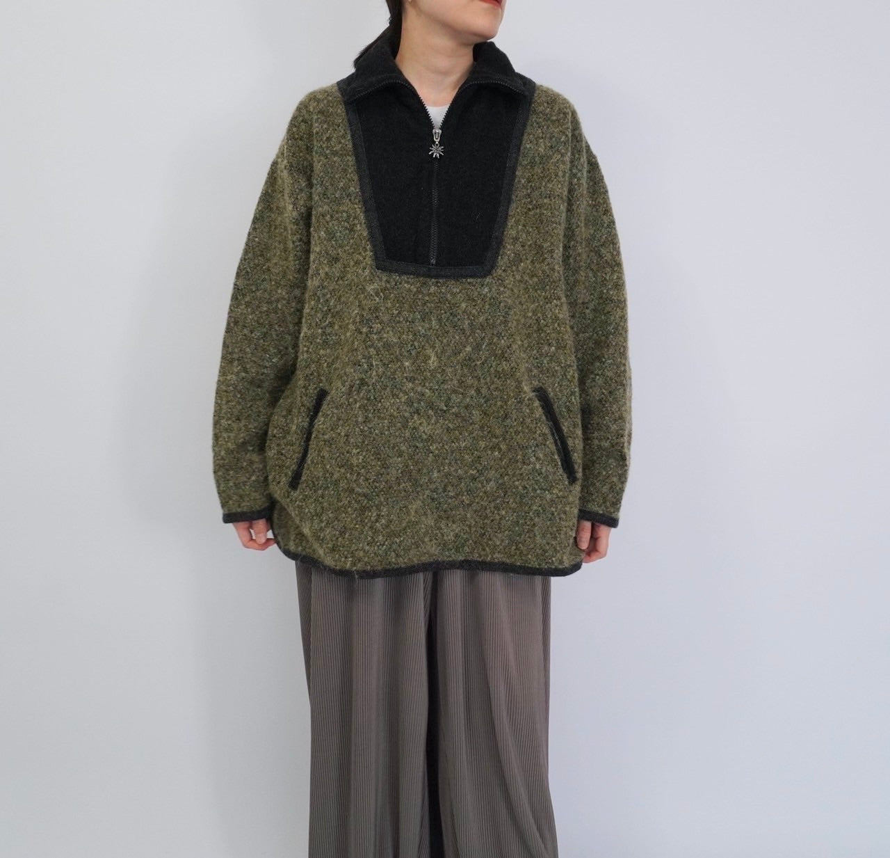 90s EURO Knit Fleece Pullover