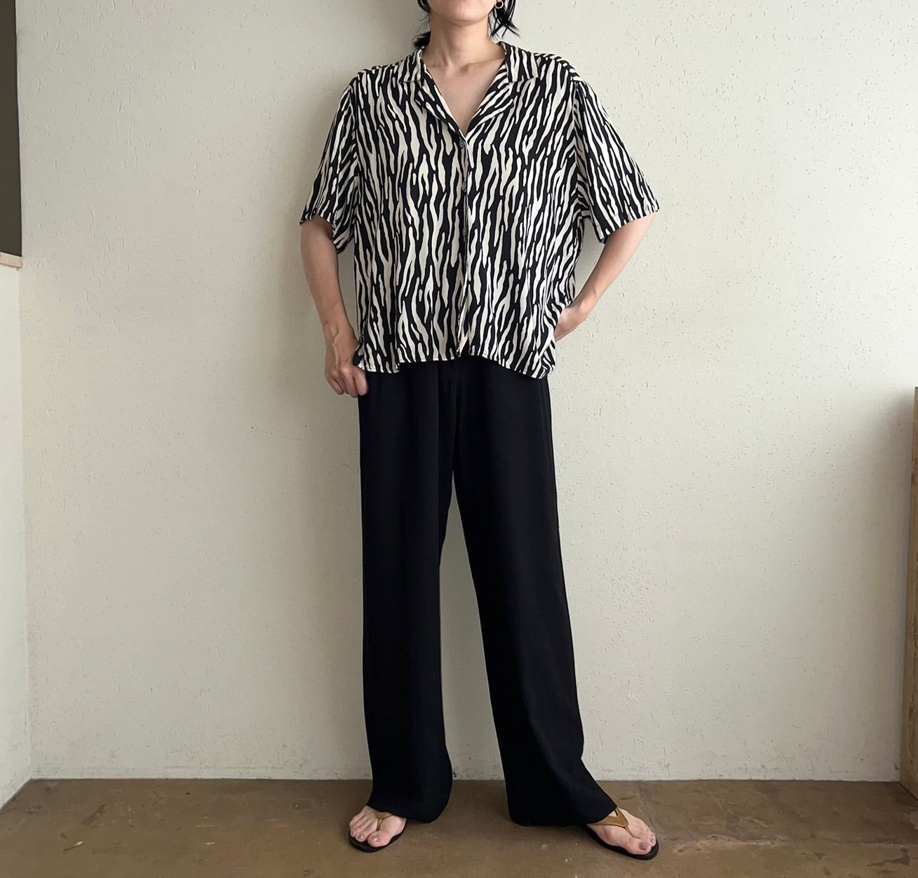90s Rayon Pattern Printed Shirt