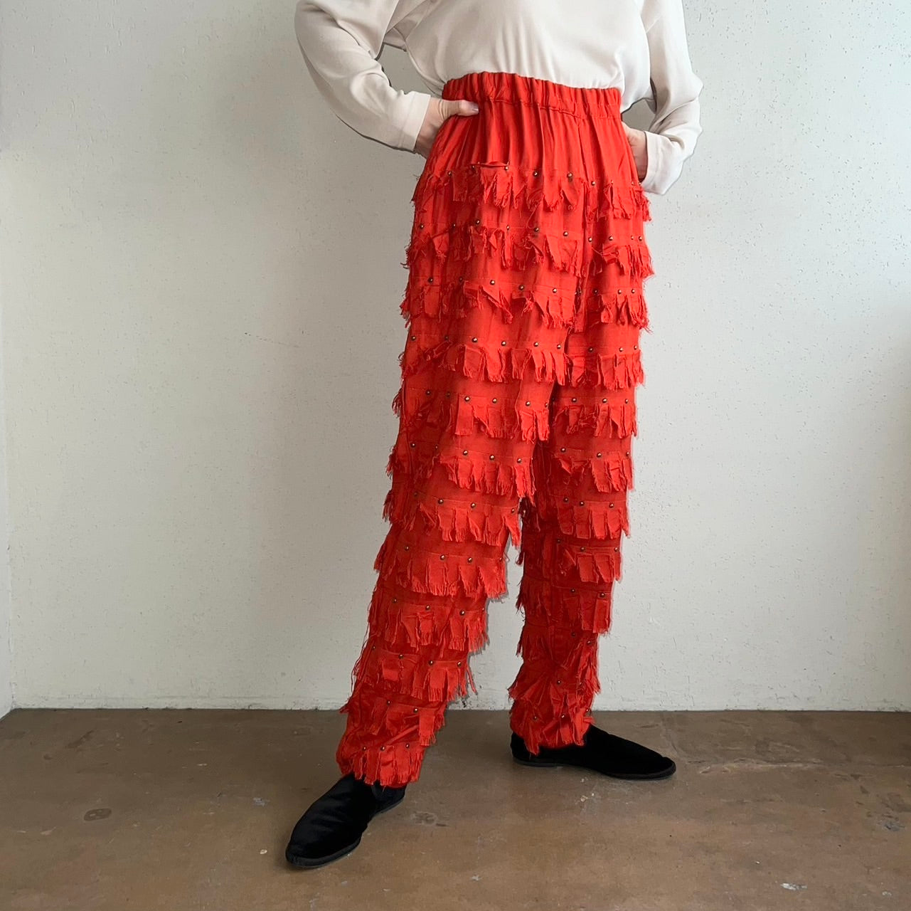 80s Rayon Fringe Pants